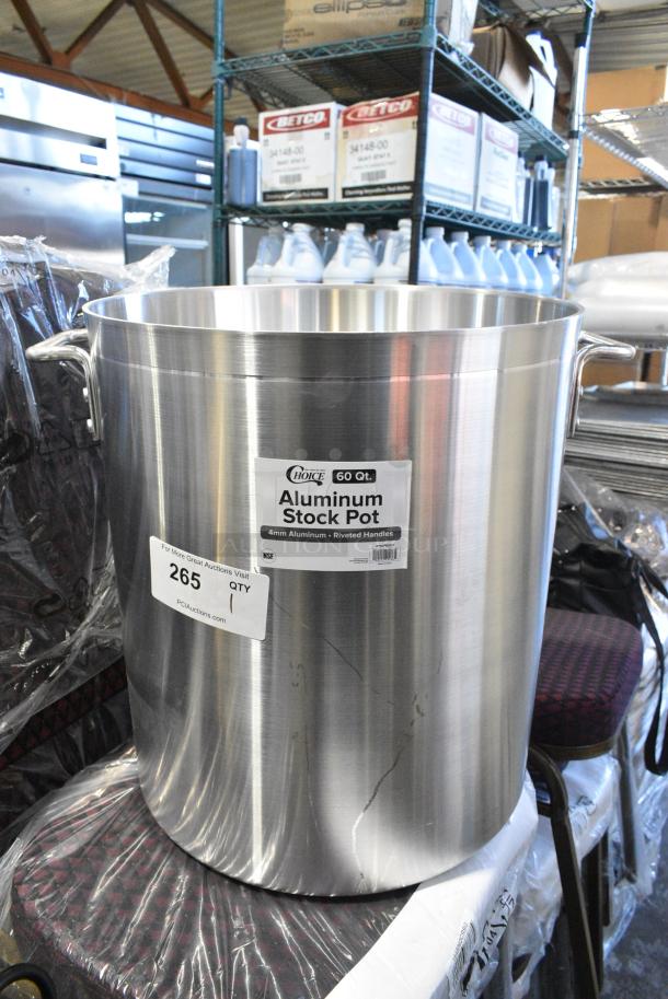 BRAND NEW SCRATCH AND DENT! Choice 471SP60QT 60 Qt. Standard Weight Aluminum Stock Pot - Image 2 of 4