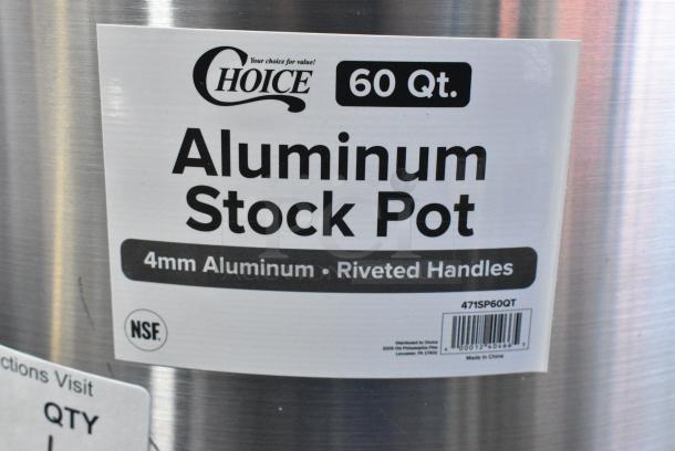 BRAND NEW SCRATCH AND DENT! Choice 471SP60QT 60 Qt. Standard Weight Aluminum Stock Pot - Image 4 of 4