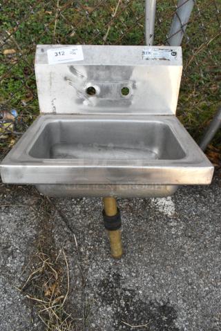 Stainless Steel Wall Mount Sink.