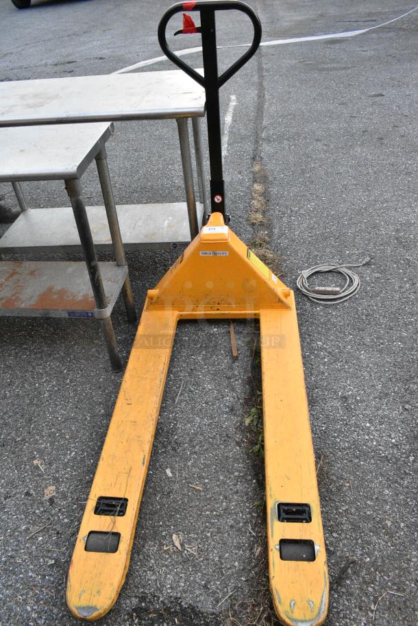 Uline H-1043 Metal Commercial 5,500 Pound Capacity Pallet Jack. - Image 1 of 5
