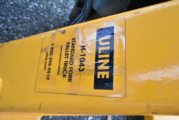 Uline H-1043 Metal Commercial 5,500 Pound Capacity Pallet Jack. - Image 5 of 5