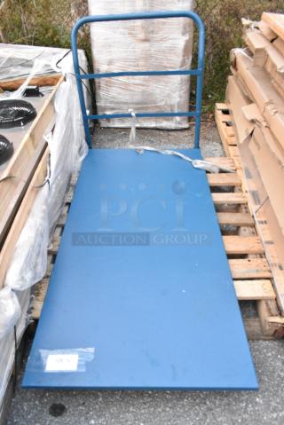 BRAND NEW SCRATCH AND DENT! Blue Metal Flat Cart. No Casters.