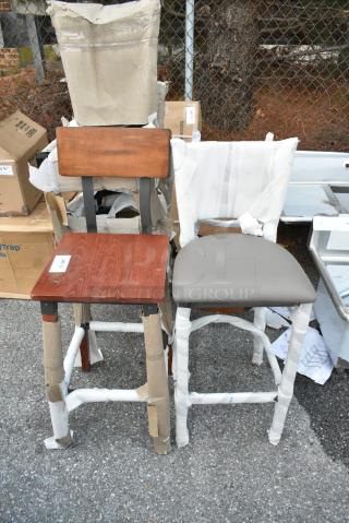 7 BRAND NEW SCRATCH AND DENT!  Various Chairs Including Wooden Bar Height Chair and Metal Bar Height Chair. 7 Times Your Bid!