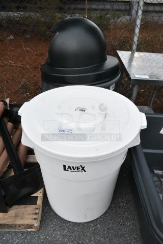 2 BRAND NEW SCRATCH AND DENT! Poly Trash Can. 2 Times Your Bid!