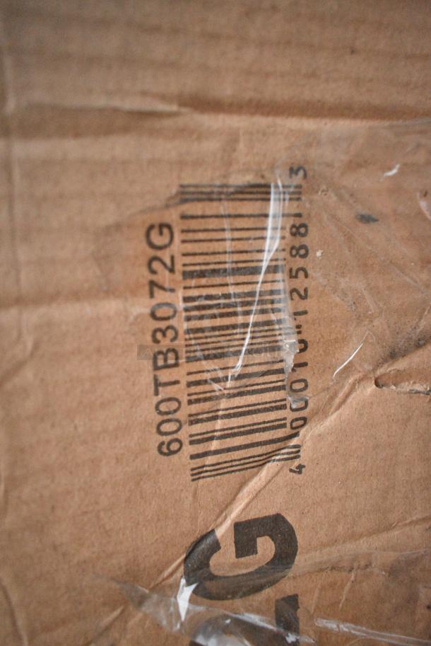 BRAND NEW SCRATCH AND DENT! 600TB3072G Regency 30" x 72" 18-Gauge 304 Stainless Steel Commercial Work Table with 4" Backsplash and Galvanized Undershelf. May Be Missing Pieces. - Image 2 of 3