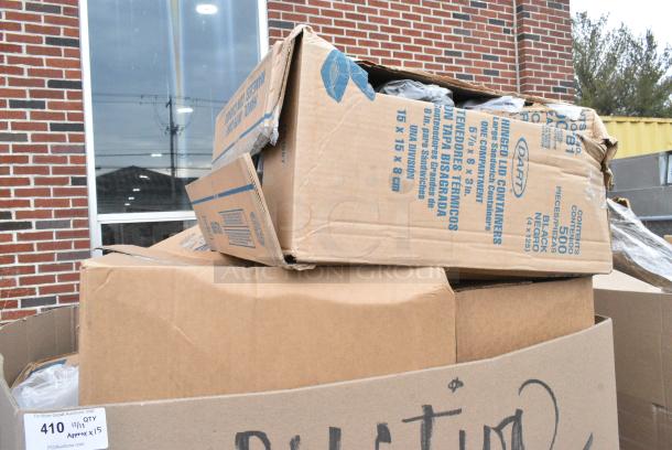 15 BRAND NEW! Boxes Including CTR24BD Dart SafeSeal 24 oz. Plastic Tamper-Resistant, Tamper-Evident Bowl with Dome Lid - 150/Case, 60HTB1 Dart Foam Hinged Lid Containers 3"H x 5.9"D x 6"W. 15 Times Your Bid! - Image 2 of 7