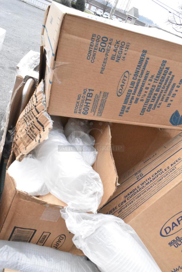 15 BRAND NEW! Boxes Including CTR24BD Dart SafeSeal 24 oz. Plastic Tamper-Resistant, Tamper-Evident Bowl with Dome Lid - 150/Case, 60HTB1 Dart Foam Hinged Lid Containers 3"H x 5.9"D x 6"W. 15 Times Your Bid! - Image 7 of 7