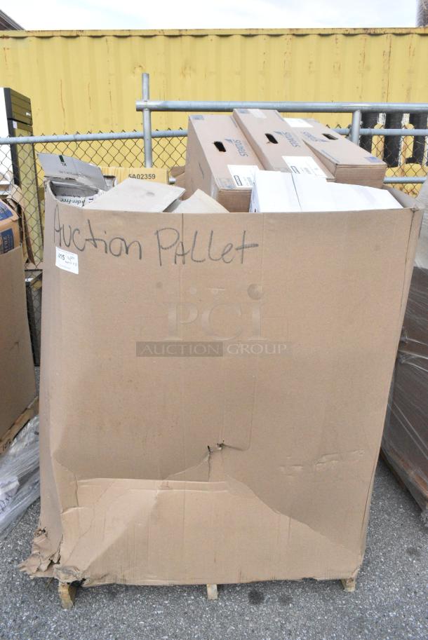 20 BRAND NEW! Boxes Including 130HSBK1M Visions Black Heavy Weight Plastic Teaspoon - Case of 1000, 433XHWBR12BAGC Choice Heavy Duty 12 lb. Extra Heavy-Duty Natural Kraft Bag - 400/Case, STR-C-12W-FR American Louver Company Stratus White Fire Rated Cone Diffuser with 12" Neck, 127CH08 Choice 8 oz. Clear RPET Hinged Deli Container - 200/Case. 20 Times Your Bid! - Image 1 of 9