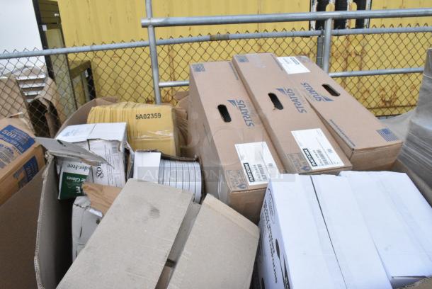 20 BRAND NEW! Boxes Including 130HSBK1M Visions Black Heavy Weight Plastic Teaspoon - Case of 1000, 433XHWBR12BAGC Choice Heavy Duty 12 lb. Extra Heavy-Duty Natural Kraft Bag - 400/Case, STR-C-12W-FR American Louver Company Stratus White Fire Rated Cone Diffuser with 12" Neck, 127CH08 Choice 8 oz. Clear RPET Hinged Deli Container - 200/Case. 20 Times Your Bid! - Image 2 of 9