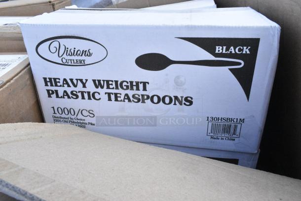 20 BRAND NEW! Boxes Including 130HSBK1M Visions Black Heavy Weight Plastic Teaspoon - Case of 1000, 433XHWBR12BAGC Choice Heavy Duty 12 lb. Extra Heavy-Duty Natural Kraft Bag - 400/Case, STR-C-12W-FR American Louver Company Stratus White Fire Rated Cone Diffuser with 12" Neck, 127CH08 Choice 8 oz. Clear RPET Hinged Deli Container - 200/Case. 20 Times Your Bid! - Image 3 of 9