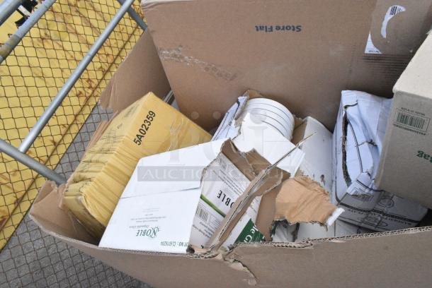 20 BRAND NEW! Boxes Including 130HSBK1M Visions Black Heavy Weight Plastic Teaspoon - Case of 1000, 433XHWBR12BAGC Choice Heavy Duty 12 lb. Extra Heavy-Duty Natural Kraft Bag - 400/Case, STR-C-12W-FR American Louver Company Stratus White Fire Rated Cone Diffuser with 12" Neck, 127CH08 Choice 8 oz. Clear RPET Hinged Deli Container - 200/Case. 20 Times Your Bid! - Image 6 of 9