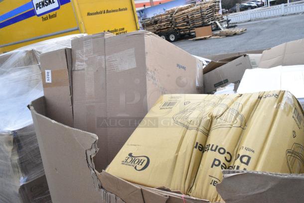 20 BRAND NEW! Boxes Including 130HSBK1M Visions Black Heavy Weight Plastic Teaspoon - Case of 1000, 433XHWBR12BAGC Choice Heavy Duty 12 lb. Extra Heavy-Duty Natural Kraft Bag - 400/Case, STR-C-12W-FR American Louver Company Stratus White Fire Rated Cone Diffuser with 12" Neck, 127CH08 Choice 8 oz. Clear RPET Hinged Deli Container - 200/Case. 20 Times Your Bid! - Image 8 of 9