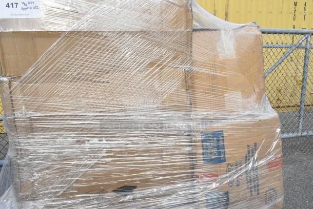 32 BRAND NEW! Boxes Including 127P100C Choice 1 oz. Clear Plastic Souffle Cup / Portion Cup - 2500/Case, 346WSNSM Choice Medium Weight White Wrapped Polypropylene Plastic Spork, Straw, and Napkin Kit - 1000/Case, 127RD16BULK Choice 16 oz. Customizable Microwavable Translucent Round Deli Container - 500/Case, 2 Box Southland Food Trays, 129MCS12B Choice 12 oz. Black 6" x 4 3/4" x 1 3/4" Rectangular Microwavable Heavy Weight Container with Lid - 150/Case, 612OB4LB Choice 4 lb. Oblong Foil Take-Out Container - 250/Case. 32 Times Your Bid! - Image 4 of 15