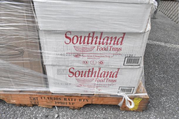 32 BRAND NEW! Boxes Including 127P100C Choice 1 oz. Clear Plastic Souffle Cup / Portion Cup - 2500/Case, 346WSNSM Choice Medium Weight White Wrapped Polypropylene Plastic Spork, Straw, and Napkin Kit - 1000/Case, 127RD16BULK Choice 16 oz. Customizable Microwavable Translucent Round Deli Container - 500/Case, 2 Box Southland Food Trays, 129MCS12B Choice 12 oz. Black 6" x 4 3/4" x 1 3/4" Rectangular Microwavable Heavy Weight Container with Lid - 150/Case, 612OB4LB Choice 4 lb. Oblong Foil Take-Out Container - 250/Case. 32 Times Your Bid! - Image 6 of 15