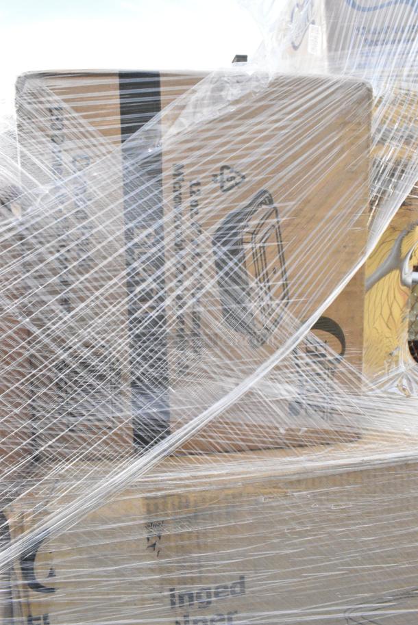 32 BRAND NEW! Boxes Including 127P100C Choice 1 oz. Clear Plastic Souffle Cup / Portion Cup - 2500/Case, 346WSNSM Choice Medium Weight White Wrapped Polypropylene Plastic Spork, Straw, and Napkin Kit - 1000/Case, 127RD16BULK Choice 16 oz. Customizable Microwavable Translucent Round Deli Container - 500/Case, 2 Box Southland Food Trays, 129MCS12B Choice 12 oz. Black 6" x 4 3/4" x 1 3/4" Rectangular Microwavable Heavy Weight Container with Lid - 150/Case, 612OB4LB Choice 4 lb. Oblong Foil Take-Out Container - 250/Case. 32 Times Your Bid! - Image 8 of 15