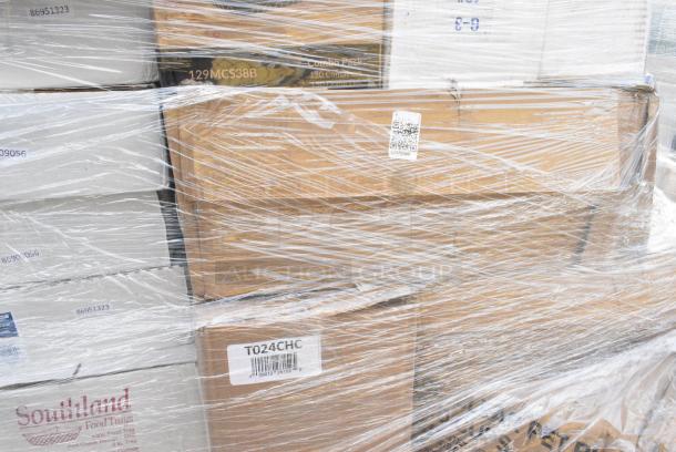 32 BRAND NEW! Boxes Including 127P100C Choice 1 oz. Clear Plastic Souffle Cup / Portion Cup - 2500/Case, 346WSNSM Choice Medium Weight White Wrapped Polypropylene Plastic Spork, Straw, and Napkin Kit - 1000/Case, 127RD16BULK Choice 16 oz. Customizable Microwavable Translucent Round Deli Container - 500/Case, 2 Box Southland Food Trays, 129MCS12B Choice 12 oz. Black 6" x 4 3/4" x 1 3/4" Rectangular Microwavable Heavy Weight Container with Lid - 150/Case, 612OB4LB Choice 4 lb. Oblong Foil Take-Out Container - 250/Case. 32 Times Your Bid! - Image 12 of 15