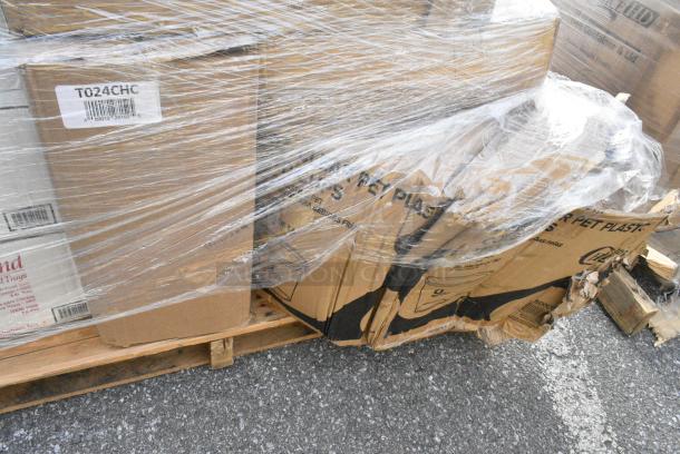 32 BRAND NEW! Boxes Including 127P100C Choice 1 oz. Clear Plastic Souffle Cup / Portion Cup - 2500/Case, 346WSNSM Choice Medium Weight White Wrapped Polypropylene Plastic Spork, Straw, and Napkin Kit - 1000/Case, 127RD16BULK Choice 16 oz. Customizable Microwavable Translucent Round Deli Container - 500/Case, 2 Box Southland Food Trays, 129MCS12B Choice 12 oz. Black 6" x 4 3/4" x 1 3/4" Rectangular Microwavable Heavy Weight Container with Lid - 150/Case, 612OB4LB Choice 4 lb. Oblong Foil Take-Out Container - 250/Case. 32 Times Your Bid! - Image 13 of 15