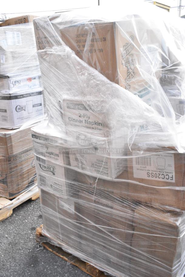 20 BRAND NEW! Boxes Including 2 Box 485WB9NEONW Choice 9" Neon Wide Pointed Straw, 433BR12BGC Choice 12 lb. Natural Kraft Paper Bag - 500/Case, 485WJ10BK Jumbo Straws, Tumbler Stackable 24 oz, 433CARRIER4 Choice Pulp Fiber 4 Cup Carrier, FCC20SS  Carafe. 20 Times Your Bid! - Image 9 of 13