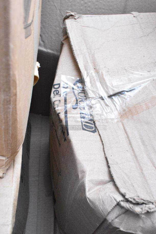 9 BRAND NEW! Boxes Including C55UT1 Dart Clear Hinged Plastic Large Container, 395RP09 EcoChoice No PFAS Added Bamboo / Bagasse Blend 9" Plate - 500/Case, TD24 Solo Ultra Clear™ TD24 24 oz. Customizable Clear PET Plastic Cold Cup - 600/Case, 130TRAY16 Visions Black PET Plastic 16" Thermoform Catering / Deli Tray - 25/Case, SLKC12/24 Fabri-Kal Strawless Lid. 9 Times Your Bid! - Image 7 of 9