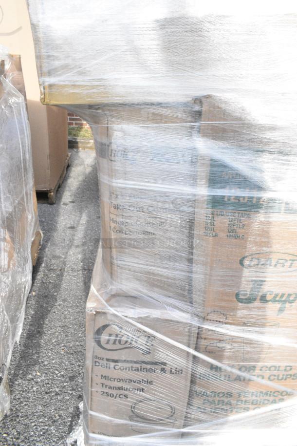 18 BRAND NEW! Boxes Including Choice Containers, 966TALLFLDB Choice White Tall-Fold 6" x 13" Dispenser Napkin - 8000/Case, 500TO993 Choice 9"x9"x3" Microwavable 3-Compartment Black / Clear Plastic Hinged Container, 795PTOKFT2 Choice Kraft Microwavable Folded Paper #2 Take-Out Container 7 3/4" x 5 1/2" x 1 7/8" - 200/Case. 18 Times Your Bid! - Image 5 of 15
