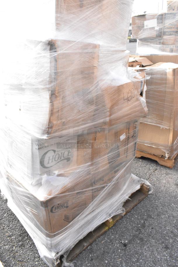 18 BRAND NEW! Boxes Including Choice Containers, 966TALLFLDB Choice White Tall-Fold 6" x 13" Dispenser Napkin - 8000/Case, 500TO993 Choice 9"x9"x3" Microwavable 3-Compartment Black / Clear Plastic Hinged Container, 795PTOKFT2 Choice Kraft Microwavable Folded Paper #2 Take-Out Container 7 3/4" x 5 1/2" x 1 7/8" - 200/Case. 18 Times Your Bid! - Image 11 of 15