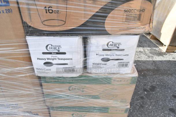 30 BRAND NEW! Boxes Including 3 Box CH12DEF Dart ClearPac SafeSeal 12 oz. Tamper-Resistant, Tamper-Evident Hinged Container with Flat Lid - 200/Case, 2 Box 128HD12COMBO Choice Heavy Duty 12 oz. Microwavable Translucent Plastic Deli Container and Lid Combo Pack - 240/Case, 5002TP3X448P Lavex Premium 3 1/2" x 4 1/2" Individually Wrapped 2-Ply Standard 500 Sheet Toilet Paper Roll - 48/Case, 130BKSPOONH Choice Black Heavy Weight Polystyrene Plastic Teaspoon - 1000/Case, 2 Box 130BKSPOONH Choice Black Heavy Weight Polystyrene Plastic Teaspoon - 1000/Case, 500CC16HD 16 oz. Plastic Cold Cup - 1000/Case. 30 Times Your Bid! - Image 15 of 18