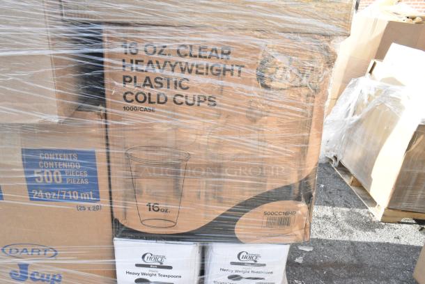 30 BRAND NEW! Boxes Including 3 Box CH12DEF Dart ClearPac SafeSeal 12 oz. Tamper-Resistant, Tamper-Evident Hinged Container with Flat Lid - 200/Case, 2 Box 128HD12COMBO Choice Heavy Duty 12 oz. Microwavable Translucent Plastic Deli Container and Lid Combo Pack - 240/Case, 5002TP3X448P Lavex Premium 3 1/2" x 4 1/2" Individually Wrapped 2-Ply Standard 500 Sheet Toilet Paper Roll - 48/Case, 130BKSPOONH Choice Black Heavy Weight Polystyrene Plastic Teaspoon - 1000/Case, 2 Box 130BKSPOONH Choice Black Heavy Weight Polystyrene Plastic Teaspoon - 1000/Case, 500CC16HD 16 oz. Plastic Cold Cup - 1000/Case. 30 Times Your Bid! - Image 16 of 18