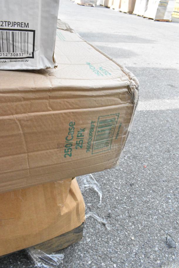 30 BRAND NEW! Boxes Including 500LFLAT Choice Clear Flat Lid with Straw Slot - 9, 12, 16, 20, and 24 oz. - 1000/Case, 395RP09 EcoChoice No PFAS Added Bamboo / Bagasse Blend 9" Plate - 500/Case, 128HDLDBULK Choice Heavy Duty Microwavable Translucent Plastic Deli Container Lid - 480/Case, 129MCR24B Choice 24 oz. Black Round Microwavable Heavy Weight Container with Lid 7 1/4" - 150/Case, 5005DNAPFLTE Choice 14" x 14" White Linen-Feel Flat-Packed Dinner Napkin - 1000/Case, 4 Box 130WSPOON Choice Medium Weight White Plastic Teaspoon - 1000/Case, 760SOUP8KFT EcoChoice 8 oz. Kraft Paper Food Cup with Vented Lid - 250/Case, 394365M Noble Products Powder-Free Disposable Clear Vinyl Gloves for Foodservice - Medium - 1000/Case, 394365L Noble Products Powder-Free Disposable Clear Vinyl Gloves for Foodservice - Large - 1000/Case, 5002TPJPREM Lavex Premium 2-Ply 720' Universal Jumbo Toilet Paper Roll with 9" Diameter - 12/Case, 760PCC16 Choice 16 oz. Poly Paper Cold Cup - 1000/Case, 5008DWPLAKR EcoChoice 8 oz. Squat Smooth Double Wall Kraft Compostable Paper Hot Cup - 500/Case, 612605070HD Choice Full Size Heavy-Duty Foil Steam Table Pan Deep 3 3/8" Depth - 50/Case, 129MCR24B Choice 24 oz. Black Round Microwavable Heavy Weight Container with Lid 7 1/4" - 150/Case. 30 Times Your Bid! - Image 10 of 19