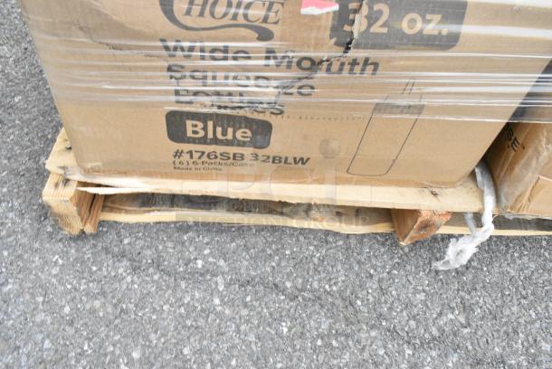 20 BRAND NEW! Boxes Including 3 Box BMT-1220-X Black Mesh Tarp, 5 Box 347SP8WH Visions Florence 8" Square White Plastic Plate - 120/Case, 55027382492 Stolzle 2730008T/2492 Glisten 8 oz. Matte Black/Gold Coupe Glass - 6/Case, 176SB32BLW Choice 32 oz. Blue Wide Mouth Squeeze Bottle - 6/Pack. 20 Times Your Bid! - Image 10 of 11