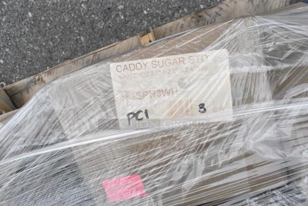 15 BRAND NEW! Boxes Including 553CGR13RTD Acopa 13" Round Brunet Rattan Charger Plate - 12/Pack, 304GRY130 Acopa Apollo 28 oz. Matte Grey and Black Melamine Bowl - 12/Pack, Hardwound Roll Towels, Choice Wide Mouth Squeeze Bottles, 109CARTBUSBK Choice Black Utility / Bussing Cart with Three Shelves - 32" x 16", 303SPH3WH Tuxton BWQ-034 3 1/2" White China Sugar Packet Holder / Caddy - 12/Case. 15 Times Your Bid! - Image 4 of 12