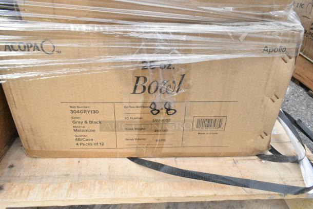 15 BRAND NEW! Boxes Including 553CGR13RTD Acopa 13" Round Brunet Rattan Charger Plate - 12/Pack, 304GRY130 Acopa Apollo 28 oz. Matte Grey and Black Melamine Bowl - 12/Pack, Hardwound Roll Towels, Choice Wide Mouth Squeeze Bottles, 109CARTBUSBK Choice Black Utility / Bussing Cart with Three Shelves - 32" x 16", 303SPH3WH Tuxton BWQ-034 3 1/2" White China Sugar Packet Holder / Caddy - 12/Case. 15 Times Your Bid! - Image 6 of 12