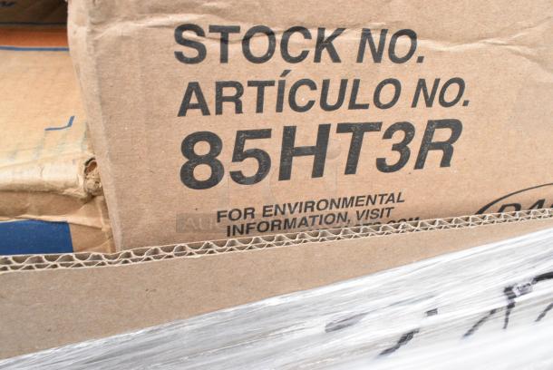 15 BRAND NEW! Boxes Including Y16T 16OZ DART GALAXY PLASTIC CUPS, CTR24BF Dart Tamper Evident Bowl With Lid, Dart 85HT3R 8" x 8" x 3" White Foam Three-Compartment Square Take Out Container with Perforated Hinged Lid - 200/Case, 2 Box PP Plate Covers. 15 Times Your Bid! - Image 5 of 12
