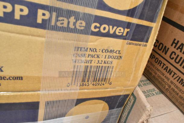 15 BRAND NEW! Boxes Including Y16T 16OZ DART GALAXY PLASTIC CUPS, CTR24BF Dart Tamper Evident Bowl With Lid, Dart 85HT3R 8" x 8" x 3" White Foam Three-Compartment Square Take Out Container with Perforated Hinged Lid - 200/Case, 2 Box PP Plate Covers. 15 Times Your Bid! - Image 6 of 12