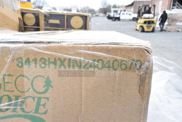 15 BRAND NEW! Boxes Including Y16T 16OZ DART GALAXY PLASTIC CUPS, CTR24BF Dart Tamper Evident Bowl With Lid, Dart 85HT3R 8" x 8" x 3" White Foam Three-Compartment Square Take Out Container with Perforated Hinged Lid - 200/Case, 2 Box PP Plate Covers. 15 Times Your Bid! - Image 11 of 12