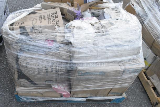 12 BRAND NEW! Boxes Including 346WKFSNSPM Choice White Medium Weight Wrapped Polypropylene Plastic Cutlery Pack with Napkin and Salt / Pepper Packets - 250/Case, 182RRF24 Plastic 18" x 24" Food Bag On A Roll - 250/Box, 500CC12 Choice Clear PET Customizable Plastic Cold Cup - 12 oz. - 1000/Case. 12 Times Your Bid! - Image 7 of 10