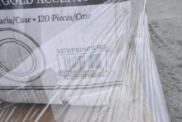 25 BRAND NEW! Boxes Including 2 Box Vollrath 465312 96 oz. Stainless Steel Water Pitcher, 303TBS14 Acopa 13 1/4" x 10 1/8" Brown Speckle Narrow Rim Oval Stoneware Platter - 12/Case, 347RPBD10WHG 10" BANDED PLASTIC PLATES 120/CS, 375ML287WH GET ML-287-W 15" x 7 1/2" White Siciliano Tray, 2 Box 164TCOLROD37 Lancaster Column and Rod. 25 Times Your Bid! - Image 7 of 12