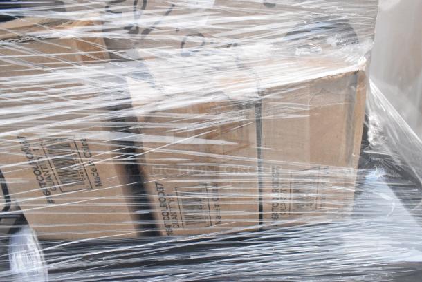 25 BRAND NEW! Boxes Including 2 Box Vollrath 465312 96 oz. Stainless Steel Water Pitcher, 303TBS14 Acopa 13 1/4" x 10 1/8" Brown Speckle Narrow Rim Oval Stoneware Platter - 12/Case, 347RPBD10WHG 10" BANDED PLASTIC PLATES 120/CS, 375ML287WH GET ML-287-W 15" x 7 1/2" White Siciliano Tray, 2 Box 164TCOLROD37 Lancaster Column and Rod. 25 Times Your Bid! - Image 11 of 12