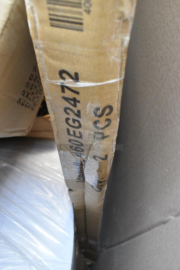 20 BRAND NEW! Boxes Including 2 Box Fineline 15346L-FL Super Bowl Plus Clear Flat PET Plastic Lid for 32 Wide, 48 Wide, and 64 oz. Square Bowls - 150/Case, 795PLAKFT2 EcoChoice Kraft PLA Lined Compostable #2 Take-Out Container 7 3/4" x 5 1/2" x 1 7/8" - 200/Case, 50010C Choice 10 oz. Coffee Print Poly Paper Hot Cup - 1000/Case, 460EG2472 Regency 24" x 72" NSF Green Epoxy Wire Shelf. 20 Times Your Bid! - Image 12 of 12