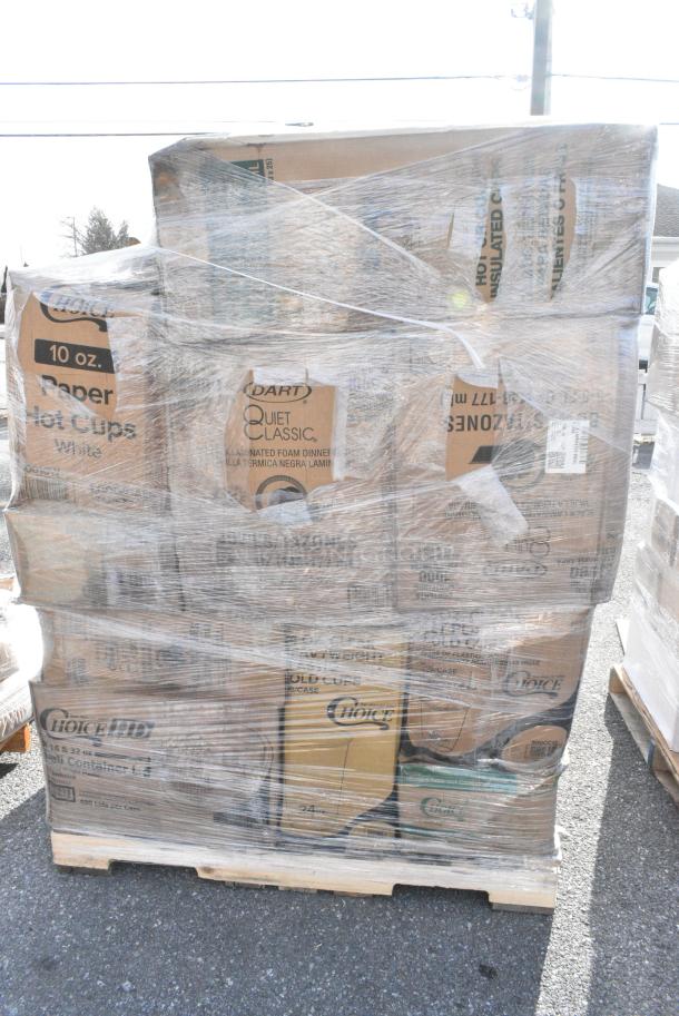 30 BRAND NEW! Boxes Including 130BKFORKH Choice Black Heavy Weight Polystyrene Plastic Fork - 1000/Case, 760V32KR Carnival King Kraft 32 oz. Popcorn Cup - 500/Case, 395RP09 EcoChoice No PFAS Added Bamboo / Bagasse Blend 9" Plate - 500/Case, 395TO881PF EcoChoice 8" x 8" x 3" No PFAS Added Natural Bagasse Blend Take-Out Container - 200/Case, 2 Box 433NHT101 TSHIRT BAGS, 128HD8COMBO Choice Heavy Duty 8 oz. Microwavable Translucent Plastic Deli Container and Lid Combo Pack - 240/Case, 500CC12 Choice Clear PET Customizable Plastic Cold Cup - 12 oz. - 1000/Case. 30 Times Your Bid! - Image 2 of 16