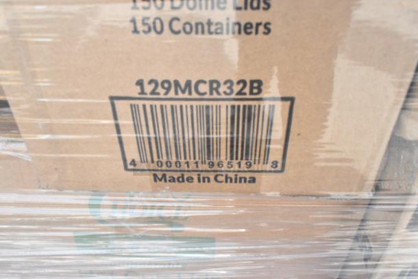 30 BRAND NEW! Boxes Including 127PL400 Choice PET Plastic Lid for 3.25 to 5.5 oz. Souffle Cup / Portion Cup - 2500/Case, 433SLINERBL Baker's Lane 16" x 24" Full Size Silicone Coated Parchment Paper Bun / Sheet Pan Liner Sheet - 1000/Case, 130TONG9HDBK Visions 9" Individually Wrapped Extra Heavy-Duty Black Disposable Polypropylene Tongs - 24/Case, 129MCR32B Choice 32 oz. Black Round Microwavable Heavy Weight Container with Lid 7 1/4" - 150/Case, 4 Box 105GC70002 Choice 2 Part Green and White Carbonless Guest Check Book - 50/Case, 5002TPJ Lavex 2-Ply 1000' Universal Jumbo Toilet Paper Roll with 8 1/2" Diameter - 12/Case, 129MCR32B Choice 32 oz. Black Round Microwavable Heavy Weight Container with Lid 7 1/4" - 150/Case, 394345L Noble NexGen Powder-Free Disposable Black Hybrid 3 Mil Thick Gloves - Large - 1000/Case, 347RP10WHSLV Visions 10" White Plastic Plate with Silver Lattice Design - 120/Case. 30 Times Your Bid! - Image 13 of 20