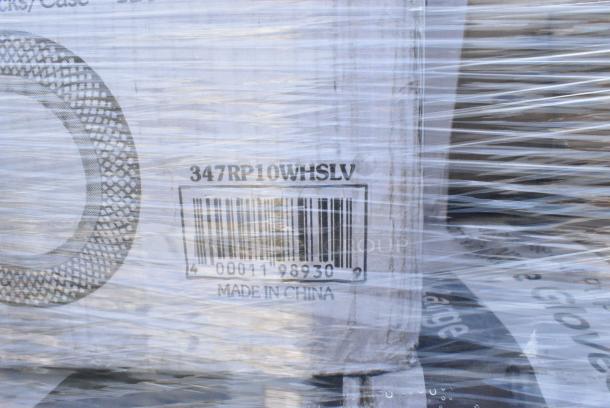 30 BRAND NEW! Boxes Including 127PL400 Choice PET Plastic Lid for 3.25 to 5.5 oz. Souffle Cup / Portion Cup - 2500/Case, 433SLINERBL Baker's Lane 16" x 24" Full Size Silicone Coated Parchment Paper Bun / Sheet Pan Liner Sheet - 1000/Case, 130TONG9HDBK Visions 9" Individually Wrapped Extra Heavy-Duty Black Disposable Polypropylene Tongs - 24/Case, 129MCR32B Choice 32 oz. Black Round Microwavable Heavy Weight Container with Lid 7 1/4" - 150/Case, 4 Box 105GC70002 Choice 2 Part Green and White Carbonless Guest Check Book - 50/Case, 5002TPJ Lavex 2-Ply 1000' Universal Jumbo Toilet Paper Roll with 8 1/2" Diameter - 12/Case, 129MCR32B Choice 32 oz. Black Round Microwavable Heavy Weight Container with Lid 7 1/4" - 150/Case, 394345L Noble NexGen Powder-Free Disposable Black Hybrid 3 Mil Thick Gloves - Large - 1000/Case, 347RP10WHSLV Visions 10" White Plastic Plate with Silver Lattice Design - 120/Case. 30 Times Your Bid! - Image 17 of 20