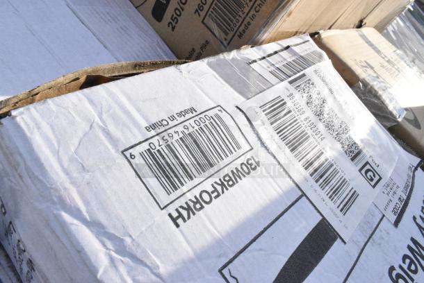 30 BRAND NEW! Boxes Including 127PL400 Choice PET Plastic Lid for 3.25 to 5.5 oz. Souffle Cup / Portion Cup - 2500/Case, 433SLINERBL Baker's Lane 16" x 24" Full Size Silicone Coated Parchment Paper Bun / Sheet Pan Liner Sheet - 1000/Case, 130TONG9HDBK Visions 9" Individually Wrapped Extra Heavy-Duty Black Disposable Polypropylene Tongs - 24/Case, 129MCR32B Choice 32 oz. Black Round Microwavable Heavy Weight Container with Lid 7 1/4" - 150/Case, 4 Box 105GC70002 Choice 2 Part Green and White Carbonless Guest Check Book - 50/Case, 5002TPJ Lavex 2-Ply 1000' Universal Jumbo Toilet Paper Roll with 8 1/2" Diameter - 12/Case, 129MCR32B Choice 32 oz. Black Round Microwavable Heavy Weight Container with Lid 7 1/4" - 150/Case, 394345L Noble NexGen Powder-Free Disposable Black Hybrid 3 Mil Thick Gloves - Large - 1000/Case, 347RP10WHSLV Visions 10" White Plastic Plate with Silver Lattice Design - 120/Case. 30 Times Your Bid! - Image 20 of 20