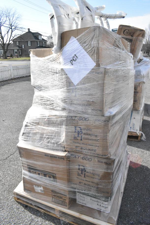 20 BRAND NEW! Boxes Including 164CCROSSFR FRAME CHAIR MTL CROSSBACK BLACK, AS OR KD, 129MCS28B Choice 28 oz. Black Rectangular Microwavable Heavy Weight Container with Lid 8 3/4" x 6 1/4" x 1 3/4" - 150/Case, Solo 412SIN-0041 Bistro Print 12 oz. Poly Paper Hot Cup - 1000/Case. 20 Times Your Bid! - Image 3 of 9