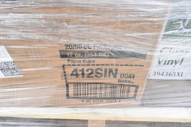 20 BRAND NEW! Boxes Including 164CCROSSFR FRAME CHAIR MTL CROSSBACK BLACK, AS OR KD, 129MCS28B Choice 28 oz. Black Rectangular Microwavable Heavy Weight Container with Lid 8 3/4" x 6 1/4" x 1 3/4" - 150/Case, Solo 412SIN-0041 Bistro Print 12 oz. Poly Paper Hot Cup - 1000/Case. 20 Times Your Bid! - Image 9 of 9