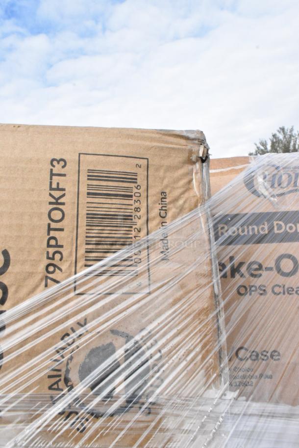 24 BRAND NEW! Boxes Including 2 Box 966TALLFLDB Choice White Tall-Fold 6" x 13" Dispenser Napkin - 8000/Case, 795PTOKFT3 Choice Kraft Microwavable Folded Paper #3 Take-Out Container 7 3/4" x 5 1/2" x 2 1/2" - 200/Case, 612P509S Choice 9" Clear Round Plastic Dome Lid - 500/Case, 130WBKFORKH Choice Black Heavy Weight Wrapped Polystyrene Plastic Fork - 1000/Case, 395TO993 EcoChoice 9" x 9" x 3" Compostable Sugarcane / Bagasse 3 Compartment Takeout Container - 200/Case, 612P509S Choice 9" Clear Round Plastic Dome Lid - 500/Case. 24 Times Your Bid! - Image 5 of 18