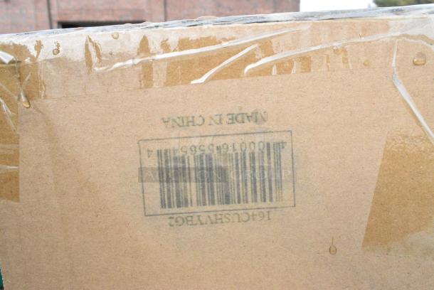 20 BRAND NEW! Boxes Including 3 Box B-4500-DG GET Enterprises B-4500-DG Riverstone 28 oz. Dark Gray Irregular Round Matte Melamine Serving Bowl - 12/Pack, 4 Box B-1200-DG GET Enterprises B-1200-DG Riverstone 8 oz. Dark Gray Irregular Round Matte Melamine Bowl - 24/Case, 109CARTBLGBK Choice Black Utility / Bussing Cart with Three Shelves - 42" x 20", 164CUSHVYBG2 Lancaster Table &amp; Seating Vineyard Series 2" Chardonnay Tan Chair and Bar Stool Cushion with Ties, 2 Box 453307 Carlisle 453307 Clear 13 oz. Tulip Berry Dish - 24/Case, 2 Box 164TS1000 Lancaster Table & Seating 10" Cast Iron Table Base Spider. 20 Times Your Bid! - Image 6 of 15