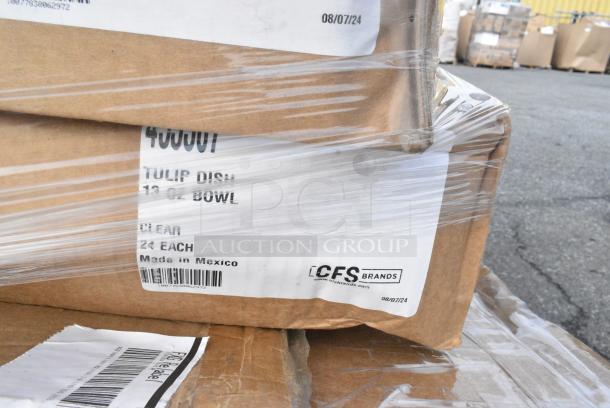 20 BRAND NEW! Boxes Including 3 Box B-4500-DG GET Enterprises B-4500-DG Riverstone 28 oz. Dark Gray Irregular Round Matte Melamine Serving Bowl - 12/Pack, 4 Box B-1200-DG GET Enterprises B-1200-DG Riverstone 8 oz. Dark Gray Irregular Round Matte Melamine Bowl - 24/Case, 109CARTBLGBK Choice Black Utility / Bussing Cart with Three Shelves - 42" x 20", 164CUSHVYBG2 Lancaster Table &amp; Seating Vineyard Series 2" Chardonnay Tan Chair and Bar Stool Cushion with Ties, 2 Box 453307 Carlisle 453307 Clear 13 oz. Tulip Berry Dish - 24/Case, 2 Box 164TS1000 Lancaster Table & Seating 10" Cast Iron Table Base Spider. 20 Times Your Bid! - Image 8 of 15