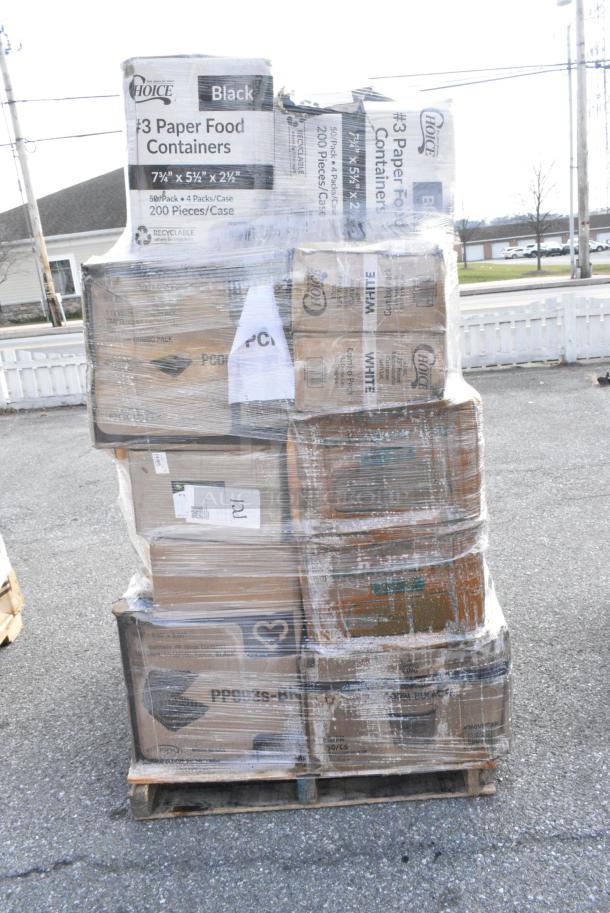 30 BRAND NEW! Boxes Including 485UPJ10WH EcoChoice 10" White Jumbo Unwrapped Paper Straw - 4800/Case, 105SP46 Choice 4" x 6" 1 Part White Scratch Pad - 100/Case, 50224338CL Lavex 15 Gallon 8 Micron 24" x 33" High Density Janitorial Can Liner / Trash Bag - 1000/Case, 186CVB812C Choice 8" x 12" Chamber Vacuum Packaging Pouches / Bags 3 Mil - 1000/Case, 500CC9 Choice 9 oz. Clear PET Customizable Plastic Squat Cold Cup - 1000/Case, 485UPJ10WH EcoChoice 10" White Jumbo Unwrapped Paper Straw - 4800/Case, 128HD12COMBO Choice Heavy Duty 12 oz. Microwavable Translucent Plastic Deli Container and Lid Combo Pack - 240/Case, 129MCS28B Choice 28 oz. Black Rectangular Microwavable Heavy Weight Container with Lid 8 3/4" x 6 1/4" x 1 3/4" - 150/Case. 30 Times Your Bid! - Image 2 of 18