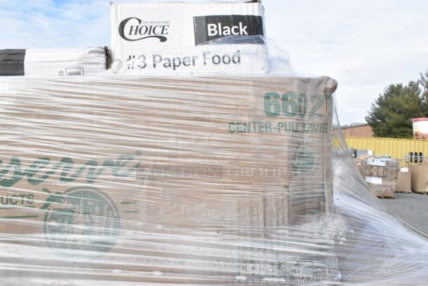 30 BRAND NEW! Boxes Including 485UPJ10WH EcoChoice 10" White Jumbo Unwrapped Paper Straw - 4800/Case, 105SP46 Choice 4" x 6" 1 Part White Scratch Pad - 100/Case, 50224338CL Lavex 15 Gallon 8 Micron 24" x 33" High Density Janitorial Can Liner / Trash Bag - 1000/Case, 186CVB812C Choice 8" x 12" Chamber Vacuum Packaging Pouches / Bags 3 Mil - 1000/Case, 500CC9 Choice 9 oz. Clear PET Customizable Plastic Squat Cold Cup - 1000/Case, 485UPJ10WH EcoChoice 10" White Jumbo Unwrapped Paper Straw - 4800/Case, 128HD12COMBO Choice Heavy Duty 12 oz. Microwavable Translucent Plastic Deli Container and Lid Combo Pack - 240/Case, 129MCS28B Choice 28 oz. Black Rectangular Microwavable Heavy Weight Container with Lid 8 3/4" x 6 1/4" x 1 3/4" - 150/Case. 30 Times Your Bid! - Image 5 of 18