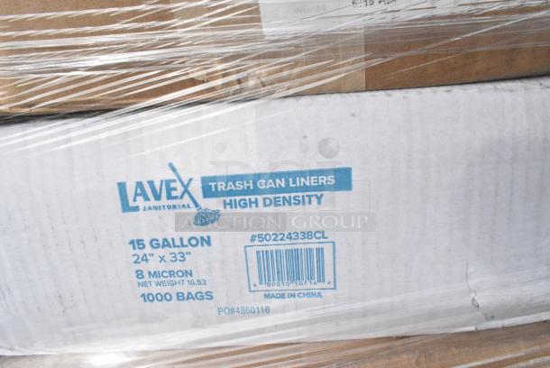 30 BRAND NEW! Boxes Including 485UPJ10WH EcoChoice 10" White Jumbo Unwrapped Paper Straw - 4800/Case, 105SP46 Choice 4" x 6" 1 Part White Scratch Pad - 100/Case, 50224338CL Lavex 15 Gallon 8 Micron 24" x 33" High Density Janitorial Can Liner / Trash Bag - 1000/Case, 186CVB812C Choice 8" x 12" Chamber Vacuum Packaging Pouches / Bags 3 Mil - 1000/Case, 500CC9 Choice 9 oz. Clear PET Customizable Plastic Squat Cold Cup - 1000/Case, 485UPJ10WH EcoChoice 10" White Jumbo Unwrapped Paper Straw - 4800/Case, 128HD12COMBO Choice Heavy Duty 12 oz. Microwavable Translucent Plastic Deli Container and Lid Combo Pack - 240/Case, 129MCS28B Choice 28 oz. Black Rectangular Microwavable Heavy Weight Container with Lid 8 3/4" x 6 1/4" x 1 3/4" - 150/Case. 30 Times Your Bid! - Image 8 of 18